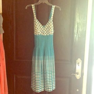 Turquoise and white summer dress